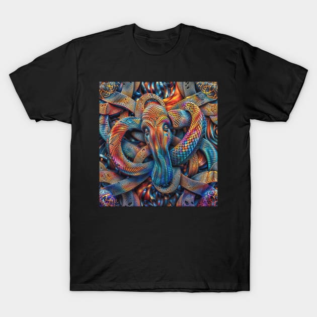 Interlocking Abstract Geometric Figures Dimensions T-Shirt by Creative Art Universe